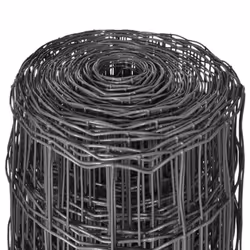 vidaXL Euro Fence 25x1.2m with Mesh Steel Grey Outdoor Garden Fencing Barrier