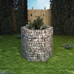 vidaXL Hexagonal Gabion Raised Bed 100x90x100cm Outdoor Garden Plant Basket