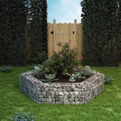 vidaXL Hexagonal Gabion Raised Bed 200x173x40cm Outdoor Garden Plant Basket