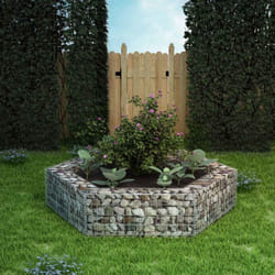 vidaXL Hexagonal Gabion Raised Bed 200x173x40cm Outdoor Garden Plant Basket