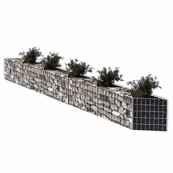 vidaXL Gabion Basket/Planter/Raised Vegetable Bed Steel 300x30x50cm Fence - Additional view 2