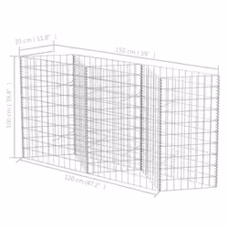 vidaXL Gabion Basket/Planter/Raised Vegetable Bed Steel 120x30x100cm Fence - Additional view 5