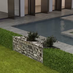 vidaXL Gabion Basket/Planter/Raised Vegetable Bed Steel 120x30x50cm Wall Fence