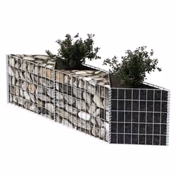vidaXL Gabion Basket/Planter/Raised Vegetable Bed Steel 120x30x50cm Wall Fence