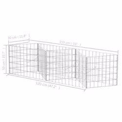 vidaXL Gabion Basket/Planter/Raised Vegetable Bed Steel 120x30x50cm Wall Fence - Additional view 5
