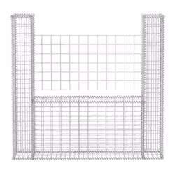 vidaXL Gabion Basket U-Shape Steel 160x20x150cm Garden Stone Rock Wire Fence