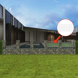 vidaXL Gabion Basket U-Shape Steel 570x20x100cm Outdoor Garden Cage Wall Fence