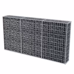 vidaXL Gabion Basket Steel 200x30x100cm Outdoor Garden Basket Wall Wire Fence
