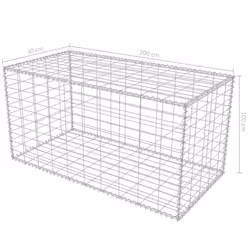 vidaXL Gabion Basket Steel 200x30x100cm Outdoor Garden Basket Wall Wire Fence - Additional view 5