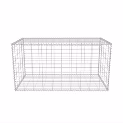 vidaXL Gabion Basket Steel 100x50x50cm Outdoor Garden Basket Wall Wire Fence