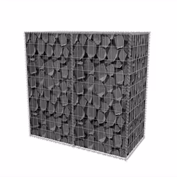 vidaXL Gabion Basket Steel 100x50x100cm Outdoor Garden Basket Wall Wire Fence - Additional view 2