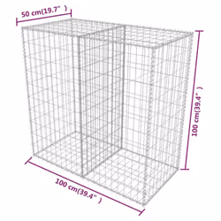 vidaXL Gabion Basket Steel 100x50x100cm Outdoor Garden Basket Wall Wire Fence - Additional view 3