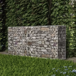 vidaXL Gabion Basket Steel 200x50x100cm Outdoor Garden Basket Wall Wire Fence