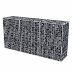 vidaXL Gabion Basket Steel 200x50x100cm Outdoor Garden Basket Wall Wire Fence
