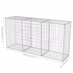 vidaXL Gabion Basket Steel 200x50x100cm Outdoor Garden Basket Wall Wire Fence