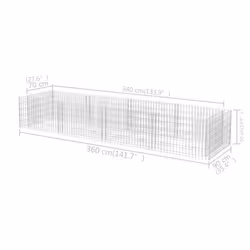 vidaXL Gabion Raised Bed Steel 360x90x50cm Outdoor Garden Stone Pot Wire Mesh - Additional view 5