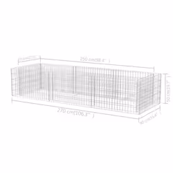 vidaXL Gabion Raised Bed Steel 270x90x50cm Outdoor Garden Stone Pot Wire Mesh - Additional view 5