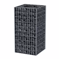 vidaXL Gabion Raised Bed Steel 50x50x100cm Outdoor Garden Rock-Stone Basket