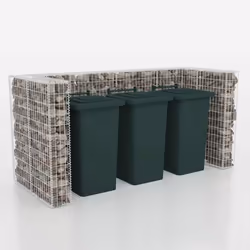 vidaXL Gabion Triple Wheelie Bin Surround Steel 250x100x120cm Shed Surround - Additional view 2