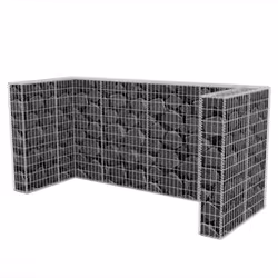 vidaXL Gabion Triple Wheelie Bin Surround Steel 250x100x120cm Shed Surround - Additional view 3