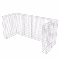 vidaXL Gabion Triple Wheelie Bin Surround Steel 250x100x120cm Shed Surround - Additional view 4