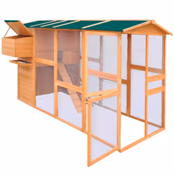 vidaXL Chicken Coop Cage Hens Feeding House Small Animal Hutch Shelter Wood