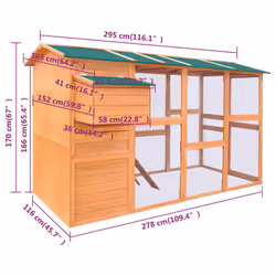 vidaXL Chicken Coop Cage Hens Feeding House Small Animal Hutch Shelter Wood - Additional view 8