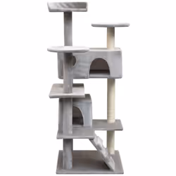 vidaXL Cat Tree with Sisal Scratching Posts 125cm Grey Kitty Play House Tower - Additional view 2