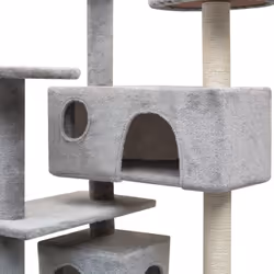 vidaXL Cat Tree with Sisal Scratching Posts 125cm Grey Kitty Play House Tower - Additional view 3