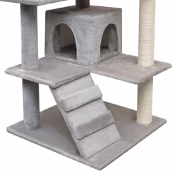 vidaXL Cat Tree with Sisal Scratching Posts 125cm Grey Kitty Play House Tower - Additional view 4