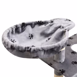 vidaXL Cat Tree with Sisal Scratching Posts 150 cm Paw Prints Grey Play Tower - Additional view 5