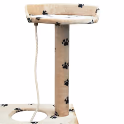 vidaXL Cat Tree with Sisal Scratching Posts 150 cm Paw Prints Beige Play Tower