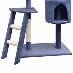 vidaXL Cat Tree with Sisal Scratching Posts 150 cm Dark Blue Play Tower House - Additional view 2
