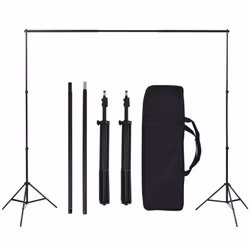 vidaXL Photo Studio Kit with 5 Coloured Backdrops and Adjustable Frame Stand