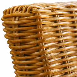 vidaXL 2x Dining Chairs Brown Natural Rattan Dinner Room Seating Furniture - Additional view 4