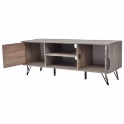 vidaXL TV Cabinet Entertainment Unit Media Console 2 Shelves 120x40x45 cm Grey