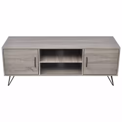 vidaXL TV Cabinet Entertainment Unit Media Console 2 Shelves 120x40x45 cm Grey
