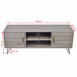 vidaXL TV Cabinet Entertainment Unit Media Console 2 Shelves 120x40x45 cm Grey - Additional view 4