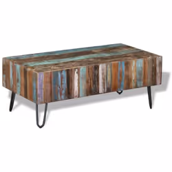 vidaXL Coffee Table Solid Reclaimed Recycled Wood 100x50x38 cm Living Room Home - Additional view 4