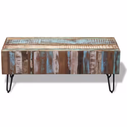 vidaXL Coffee Table Solid Reclaimed Recycled Wood 100x50x38 cm Living Room Home - Additional view 5