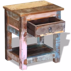vidaXL Side Table Nightstand with 1 Drawer Solid Reclaimed Wood 43x33x51 cm - Additional view 5