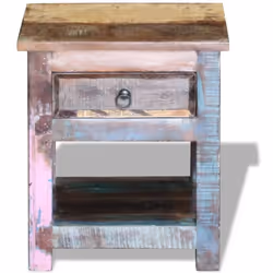 vidaXL Side Table Nightstand with 1 Drawer Solid Reclaimed Wood 43x33x51 cm - Additional view 6