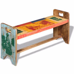 vidaXL Cola Entryway Wooden Bench Home Garden Outdoor Seat Solid Reclaimed Wood - Additional view 4