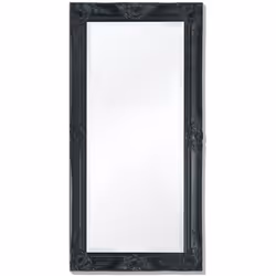vidaXL Wall Mirror Baroque Style 100x50 cm Black Hanging Vanity Glass Antique