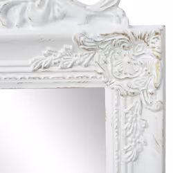 vidaXL Free-Standing Mirror Baroque Style 160x40 cm White Makeup Looking Glass - Additional view 4