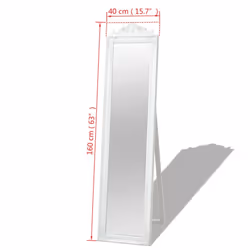 vidaXL Free-Standing Mirror Baroque Style 160x40 cm White Makeup Looking Glass - Additional view 6