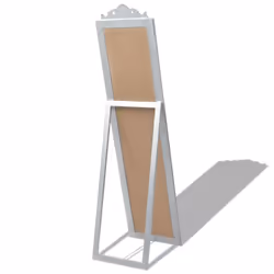 vidaXL Free-Standing Mirror Baroque Style 160x40cm Silver Makeup Looking Glass - Additional view 4