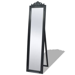 vidaXL Free-Standing Mirror Baroque Style 160x40 cm Black Makeup Looking Glass