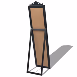 vidaXL Free-Standing Mirror Baroque Style 160x40 cm Black Makeup Looking Glass