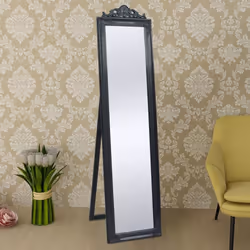 vidaXL Free-Standing Mirror Baroque Style 160x40 cm Black Makeup Looking Glass - Additional view 5